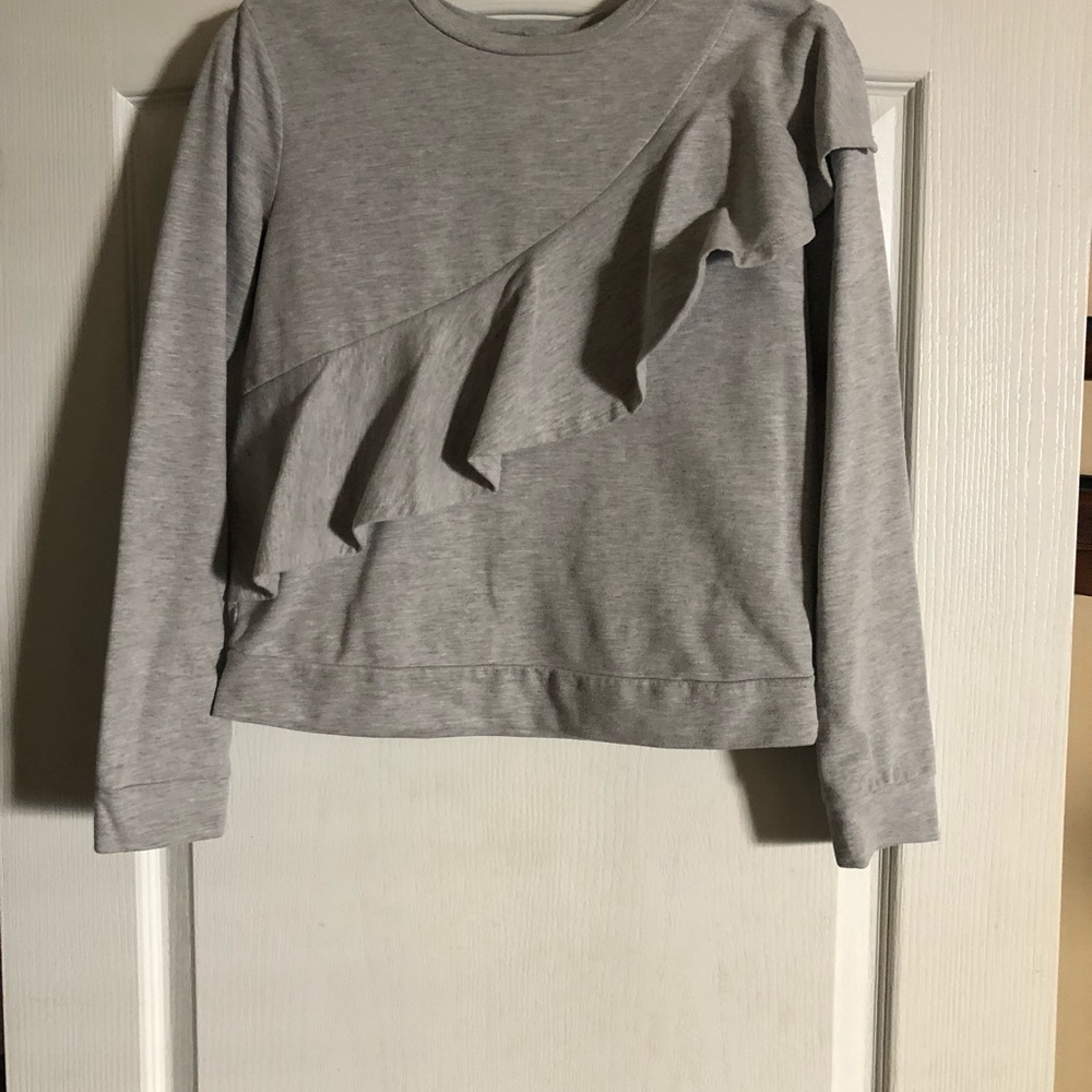 Gray ruffled sweatshirt from Nordstrom S
